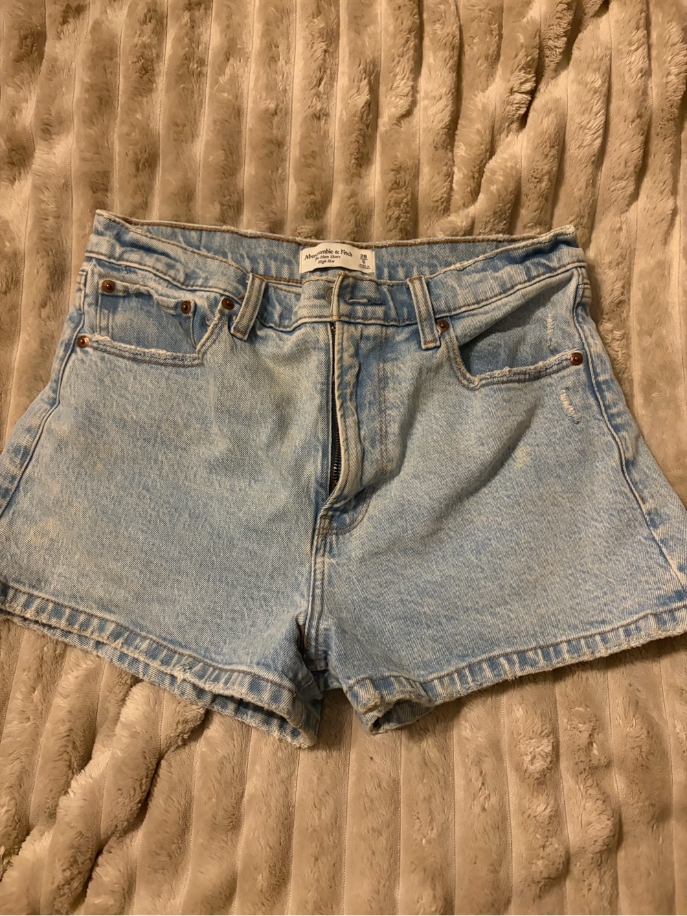 Abercrombie & Fitch Light Blue Denim High-Rise Shorts
